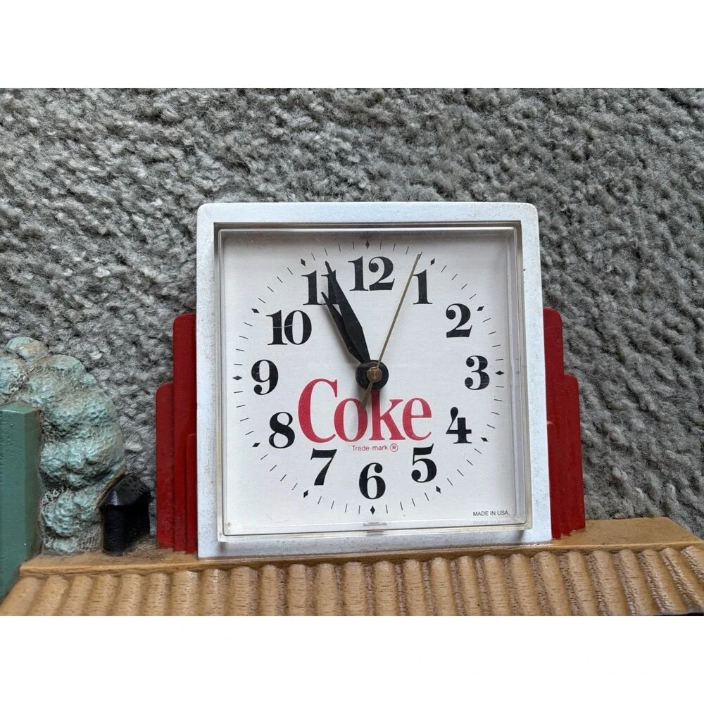 Coca Cola Route 66 Service Station Wall Clock 3D Plaque 1990